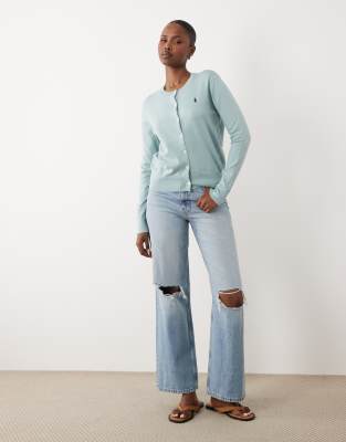 Polo Ralph Lauren - Gilet en maille fine à logo emblématique - Vert clair