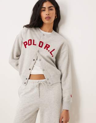 Polo Ralph Lauren - Gilet en polaire à logo sur le devant - Gris chiné clair