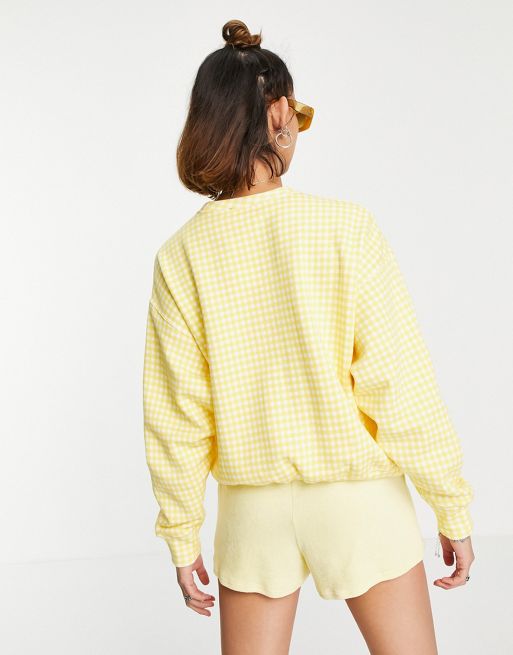 Polo Ralph Lauren gingham long sleeve sweatshirt in yellow | ASOS