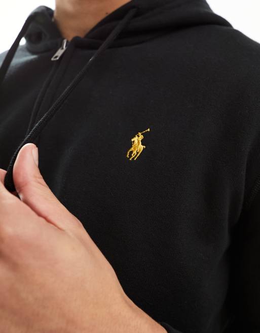 Black and gold outlet zip up hoodie