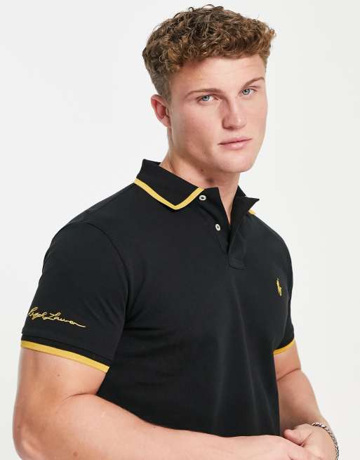 Black and gold sales polo shirt