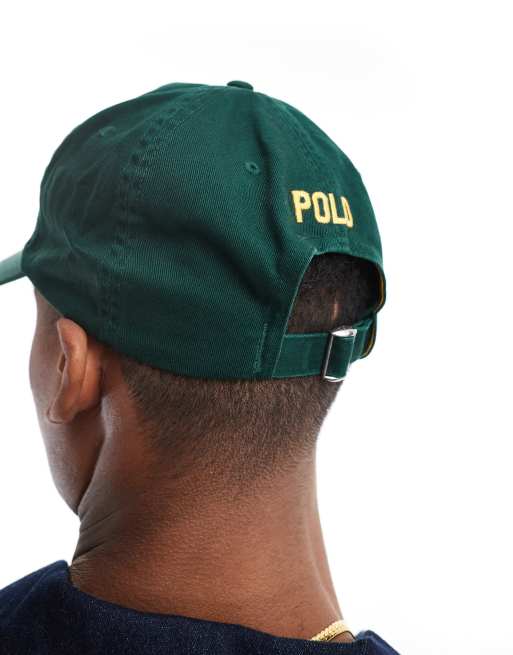 Polo by Ralph Lauren Forest Green Baseball Cap with Gold Tag Gold Logo Dark Green Polo Hat Polo Ralph Lauren Accessories  main image 2