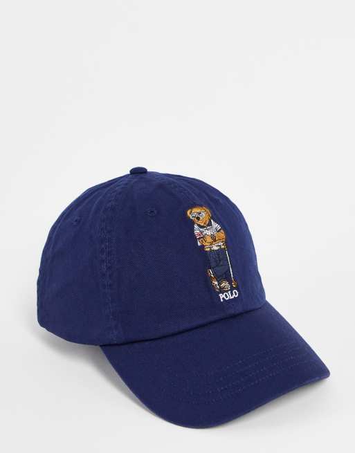 Polo Ralph Lauren Golf – Niebieska czapka z daszkiem i logo z misiem
