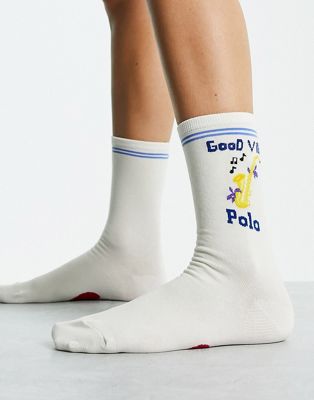 Polo Ralph Lauren good vibes socks in cream