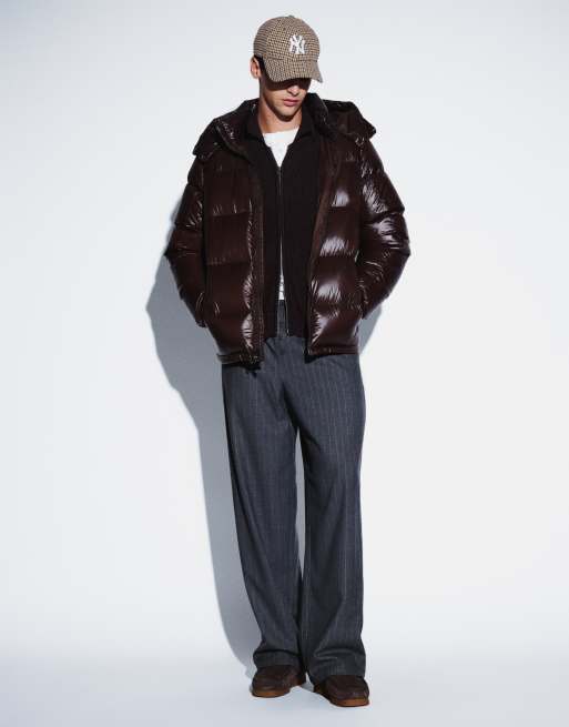 Polo Ralph Lauren Gorham dunjakke med ikonlogo, glansfuld overflade og isolering, brun, 2 af 9