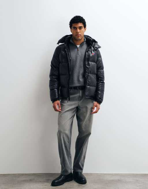 Polo Ralph Lauren Gorham Icon-Logo, gefütterte, glänzende Daunenjacke in Schwarz, 2 von 5