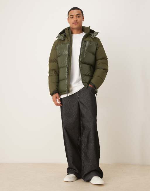 Polo Ralph Lauren Gorham icon logo high shine insulated down puffer jacket in khaki, 2 of 5