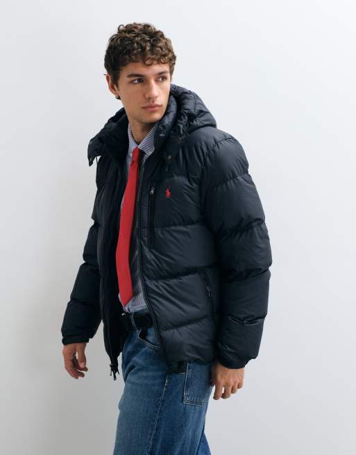 Polo Ralph Lauren Gorham icon logo insulated down puffer jacket in black, 4 of 5