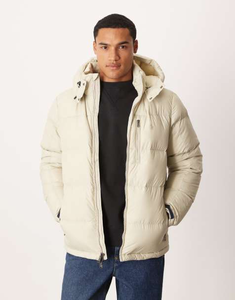 Polo Ralph Lauren Gorham icon logo insulated down puffer jacket in sand - view 1