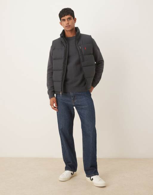 Polo Ralph Lauren Gorham icon logo insulated down puffer vest in black, 4 of 5