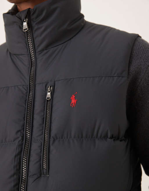 Polo Ralph Lauren Gorham icon logo insulated down puffer vest in black, 5 of 5