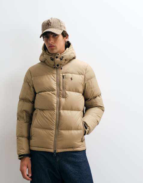 Polo Ralph Lauren Gorham icon logo vadderad dunjacka i beige - view 1