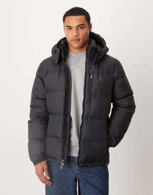 Polo - Gorham - Isolierte Daunen-Pufferjacke in Schwarz mit Markenlogo Schwarz L