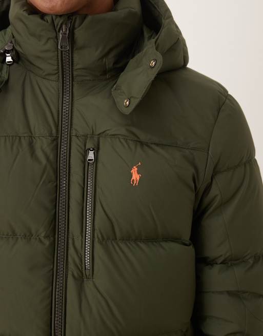 Polo Ralph Lauren – Gorham – Olivgrön pufferjacka i isolerande dun med ikonlogga, 5 av 5