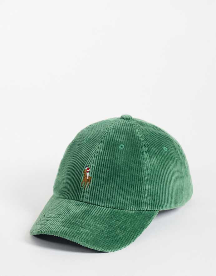 Polo Ralph Lauren gorra de béisbol de pana elástica con logotipo Icon en verde