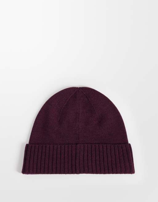 Polo Ralph Lauren gorro con logo icónico tonal en burdeos, 3 de 3