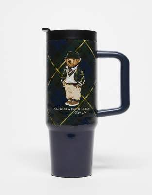 Polo Ralph Lauren - Gourde réutilisable avec motif ours et paille - Marine