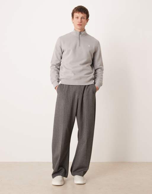 Polo Ralph Lauren – Grå, dubbelstickad pullover med ikonlogga och kvartslång dragkedja, 2 av 5