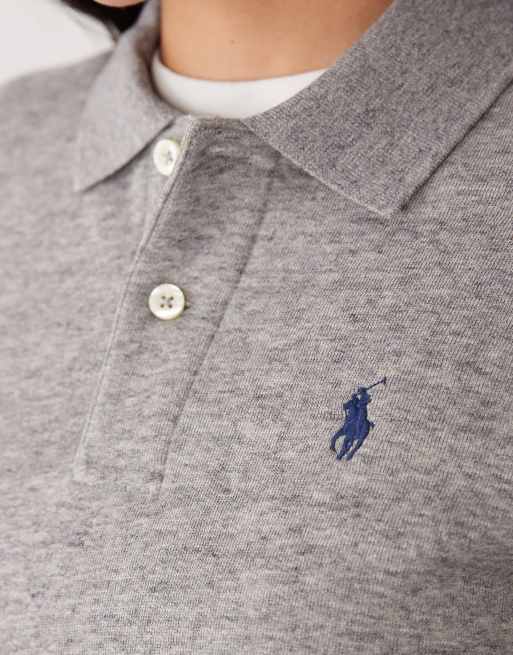Polo Ralph Lauren – Grå rugbytröja med ikonlogga och krage, 3 av 4