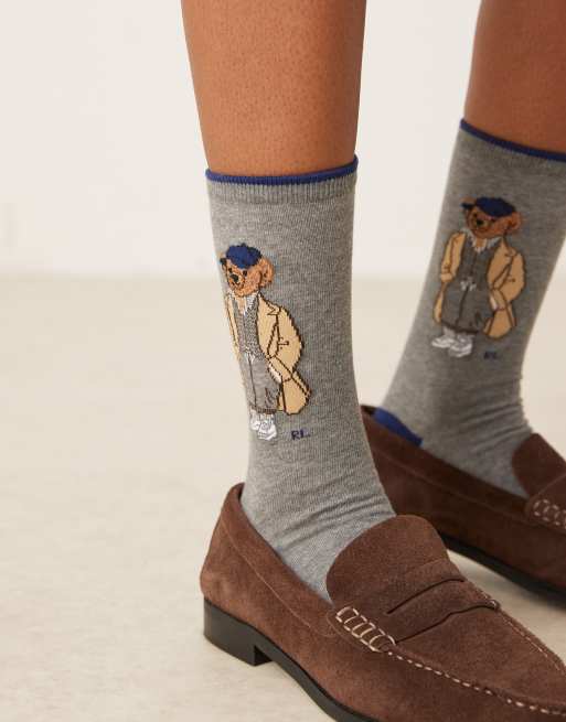Polo Ralph Lauren - Grå sokker med bjørnelogo, 2 af 3