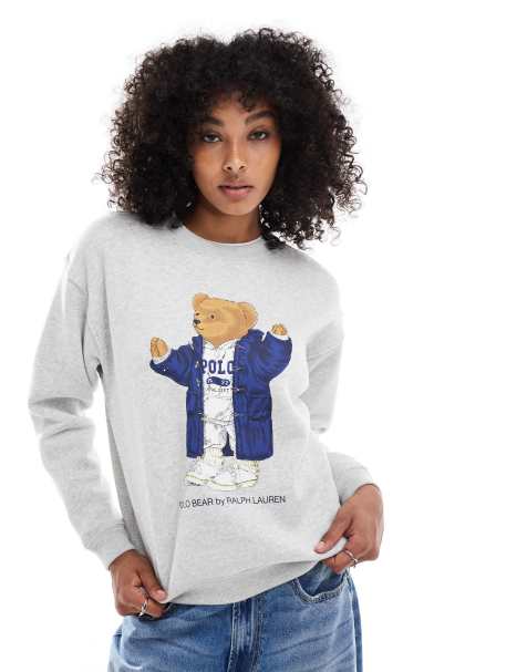 Polo Ralph Lauren – Grå sweatshirt med björntryck - view 1