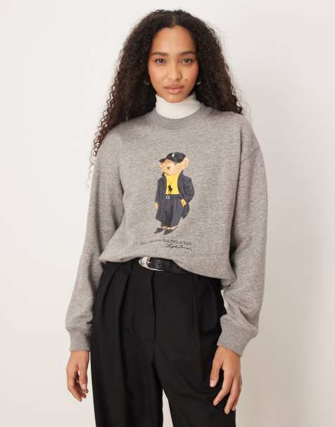 Polo Ralph Lauren - Grå sweatshirt med Holiday Bear-logoprint - view 1