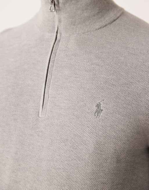 Polo Ralph Lauren – Grå tröja med ikonlogga och dragkedja, 5 av 5