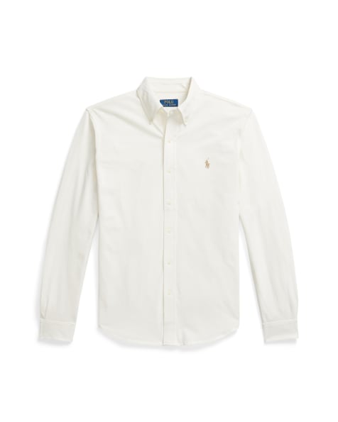 Polo Ralph Lauren – Gräddvit skjorta med ikonlogga i pikémesh - view 1