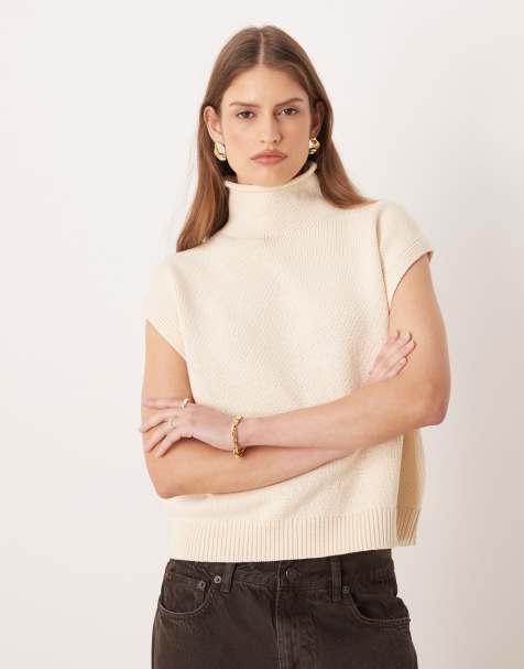 Polo Ralph Lauren – Gräddvit, stickad väst i oversized fit och linnemix - view 1