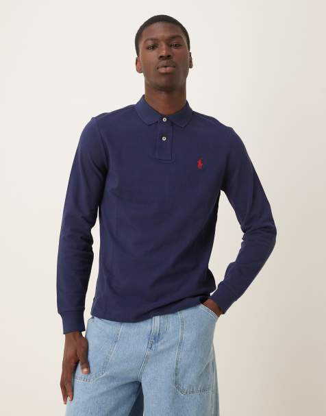 Polo Ralph Lauren icon logo long sleeved polo in navy