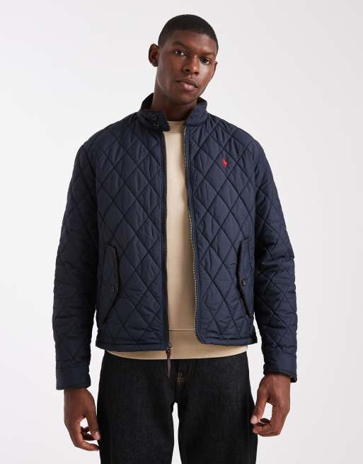 Polo Ralph Lauren – Granatowa pikowana kurtka Harrington z izolacją i logo Icon