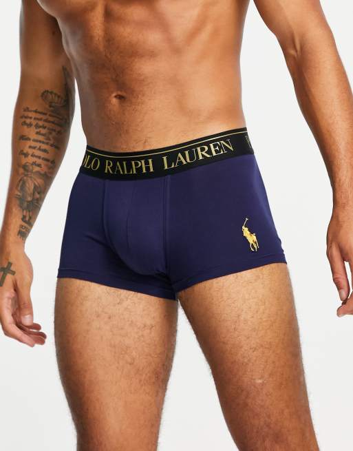 Polo Ralph Lauren – Granatowe bokserki ze złotym logo, 2 z 4