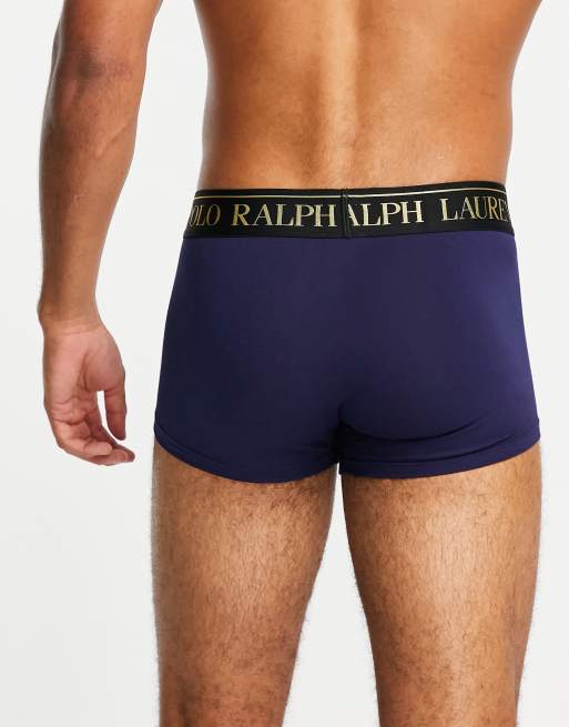 Polo Ralph Lauren – Granatowe bokserki ze złotym logo, 3 z 4