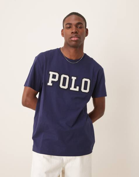 Polo Ralph Lauren – Granatowy klasyczny T-shirt oversize z logo - view 1