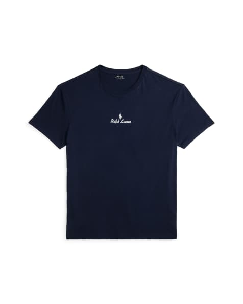Polo Ralph Lauren central script icon logo t-shirt classic oversized fit in navy
