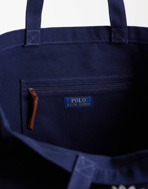 Polo Ralph Lauren - Grand sac cabas à logo - Bleu marine, 3 de 4
