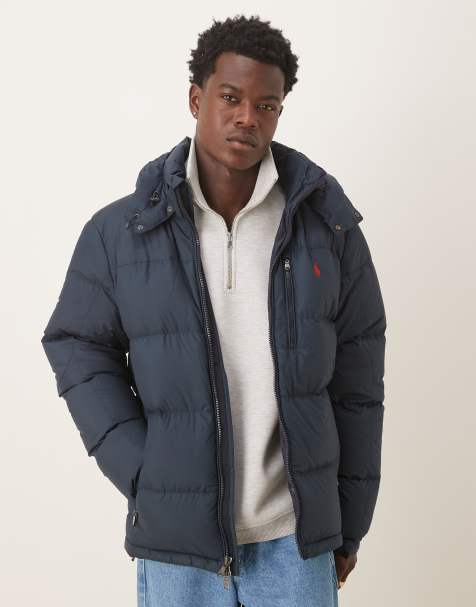 Polo Ralph Lauren – Grhm – Isolierte Daunen-Pufferjacke in Marineblau mit Markenlogo - view 1