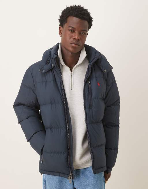 Polo Ralph Lauren – Grhm – Ocieplana granatowa kurtka z izolacją i logo
