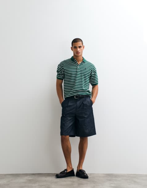 Polo Ralph Lauren - Grøn kortærmet polo i strik med striber og afslappet pasform - view 1