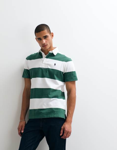 Polo Ralph Lauren - Grøn rugby-polo med blokstriber og logoikon - view 1