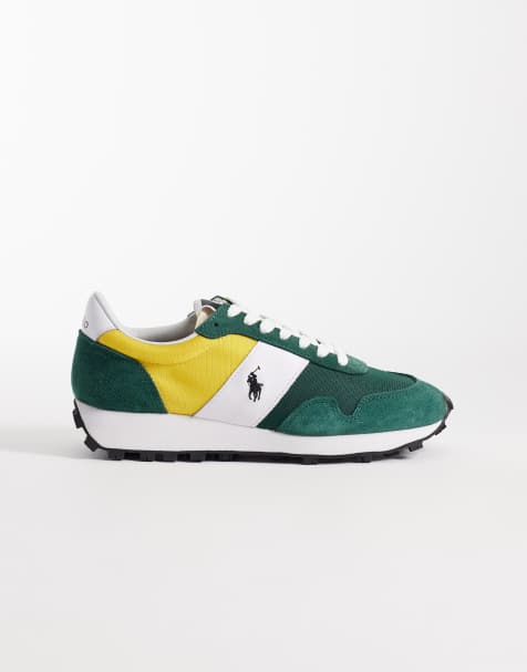 Polo Ralph Lauren - Grønne og gule sneakers med snørebånd - view 1
