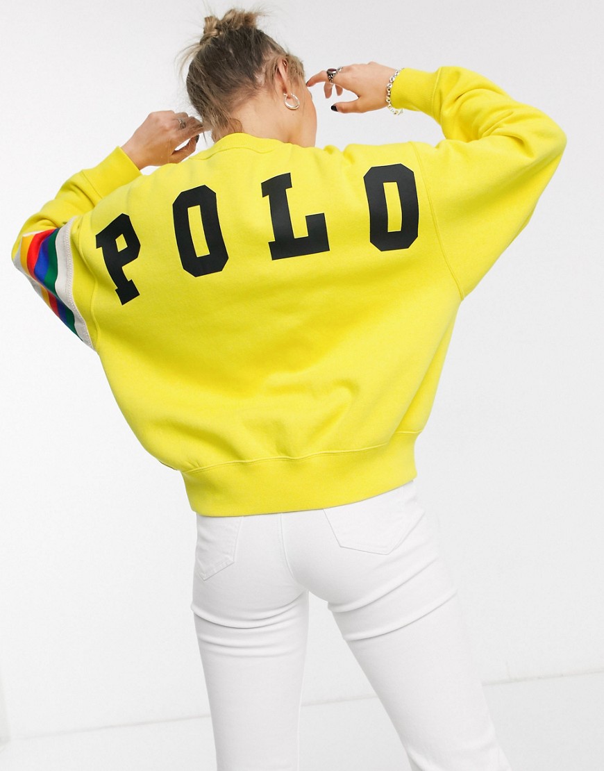 Polo Ralph Lauren - Gul trøje med rund hals og logo på ryggen