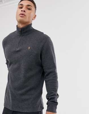 grey ralph lauren half zip jumper