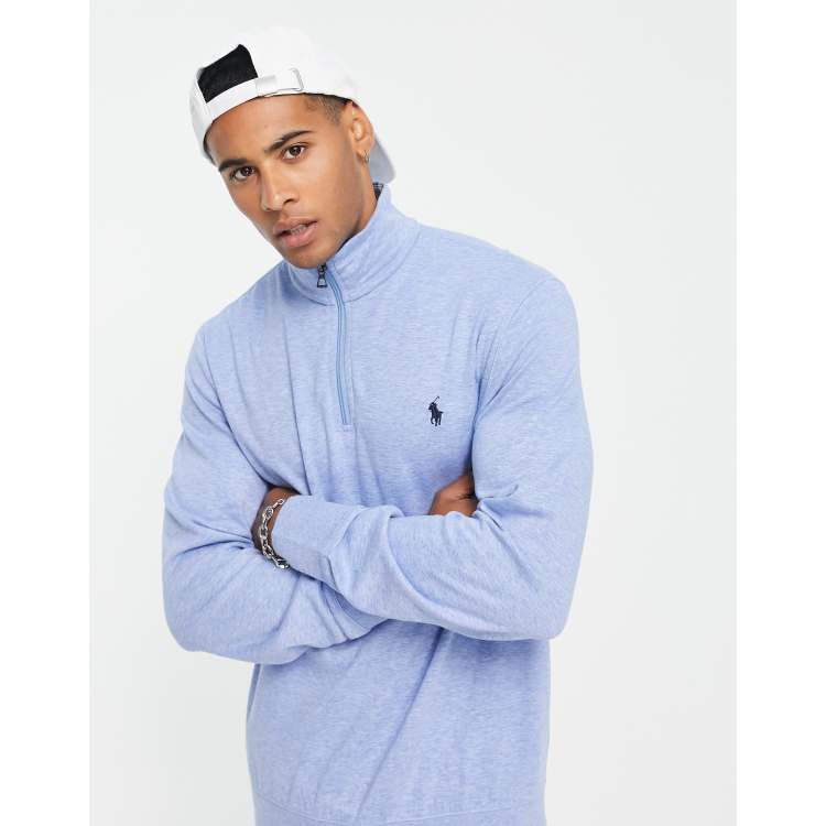 Ralph lauren half zip on sale blue