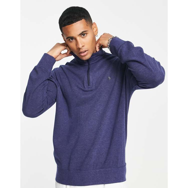 Polo Ralph Lauren half zip sweatshirt in navy with pony logo | ASOS