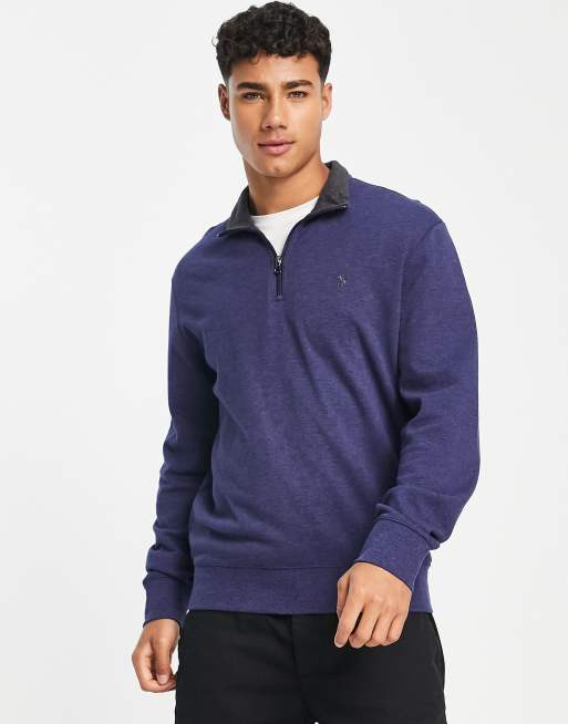 Polo Ralph Lauren half zip sweatshirt in navy with pony logo | ASOS