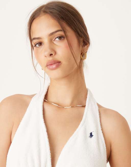 otillie rose halter mini dress white Elisabeth Twist Halter Mini Dress in White main image 0