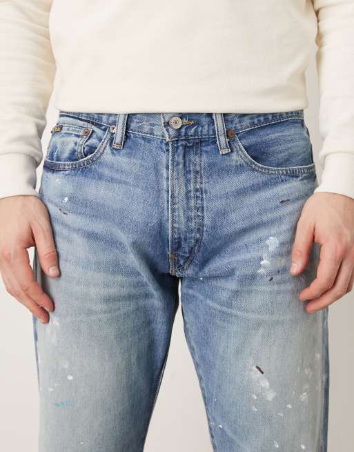 Polo Ralph Lauren - Hampton - Mellemvaskede jeans med maler- og sliddetaljer i lige pasform, 4 af 5