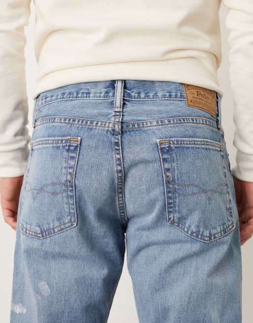 Polo Ralph Lauren - Hampton - Mellemvaskede jeans med maler- og sliddetaljer i lige pasform, 5 af 5