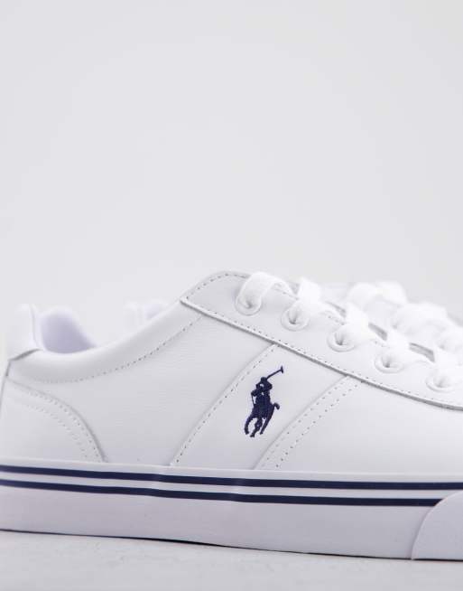 Polo Ralph Lauren - Hanford - Baskets en cuir avec logo poney - Blanc, 4 de 4